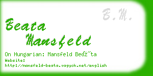 beata mansfeld business card